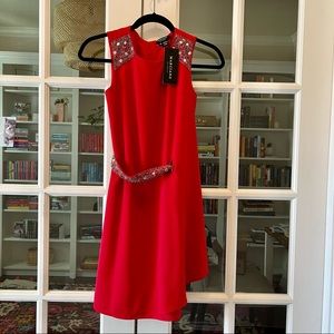 Marciano beaded dress Large 14 Bright Red